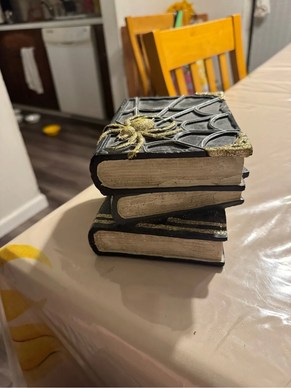 Decorative Black and Gold 'Book of Shadows' Stack - Home Accents- Halloween